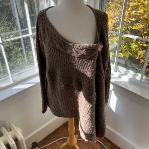 Cozy Asymmetrical Brown Cardigan